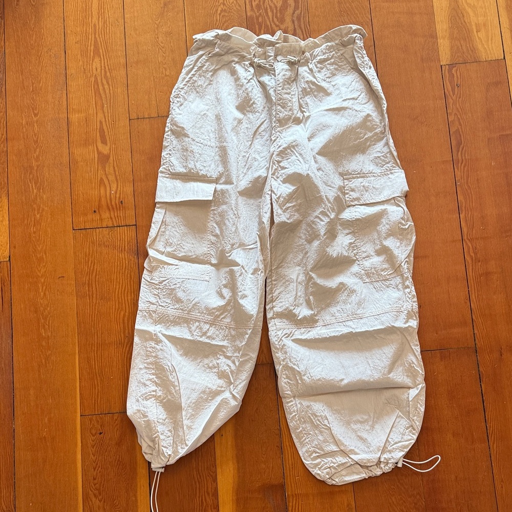 Future Collective Cream Drawstring Cargo Pants - image 1